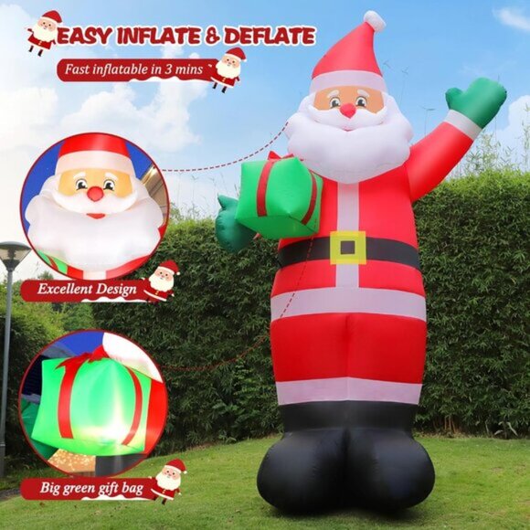 🆕10 FT Christmas Inflatables Giant Santa Bright LED Light Outdoor Decorations - Picture 6 of 7